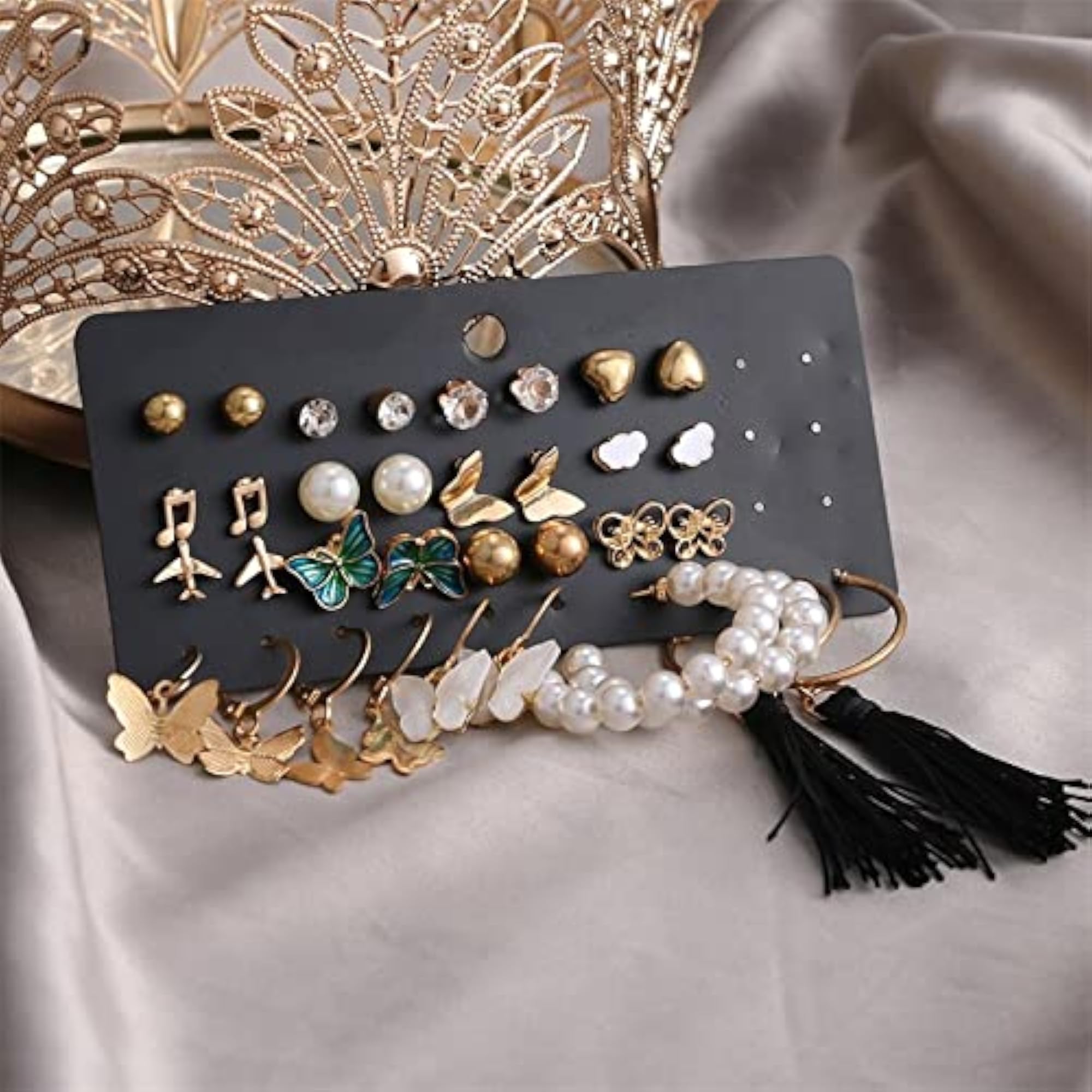 Plated Necklace and Earrings Set for Women (Style 8)