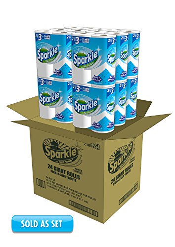 Sparkle Paper Towels, 24 Giant Rolls, Pick-A-Size, White