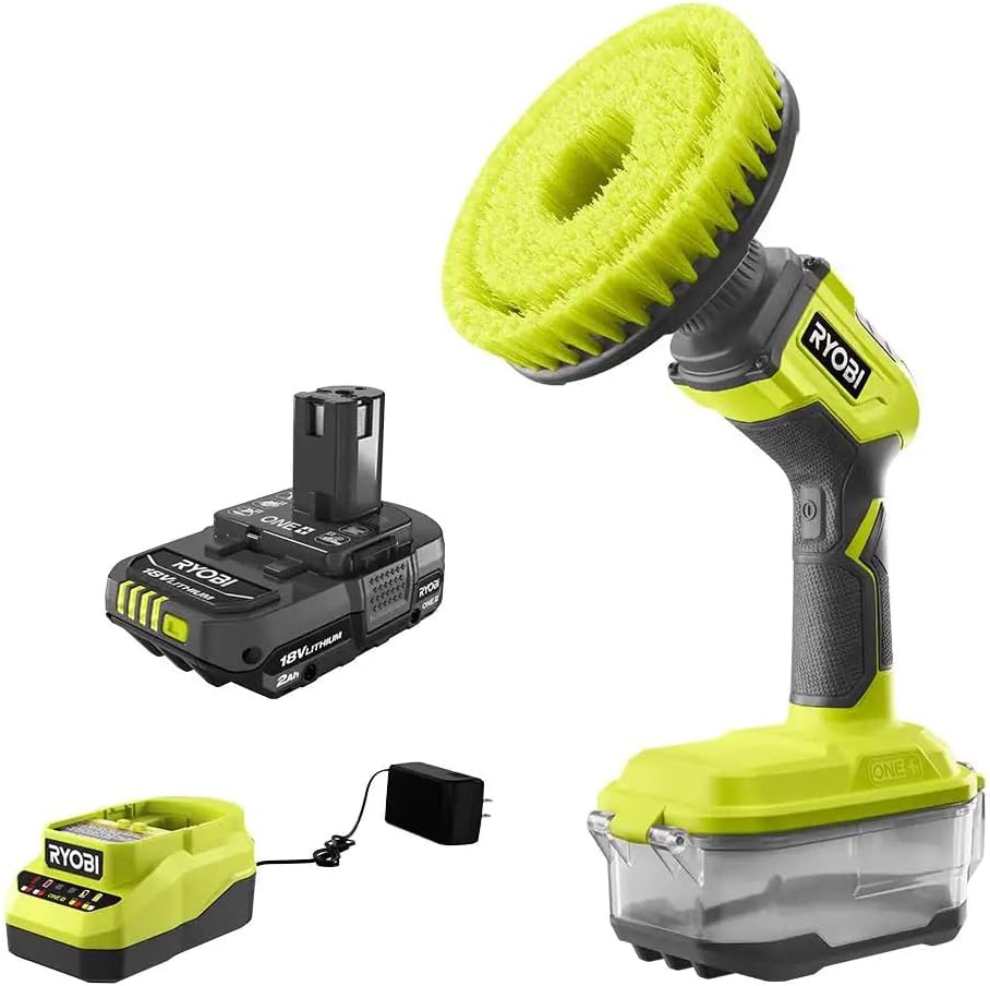 ONE+ 18V Cordless Compact Power Scrubber Kit with 2.0 Ah