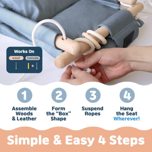 The Classy Swing Seat For Baby’s Fun Time & Growth - Uv Resistant Technical Fabric For Indoor And Temporary Outdoor - Infant To Toddler - Seat With Velcro & Belt - Ceiling Hardware - Gift For Lover #TOP7