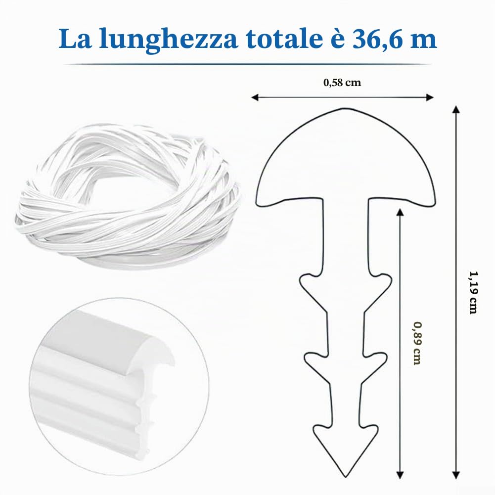 Striscia di blocco di ricambio per piscina, 36,6 m, a forma di T, bordo protettivo per piscine interrate fuori terra (1 pezzo)