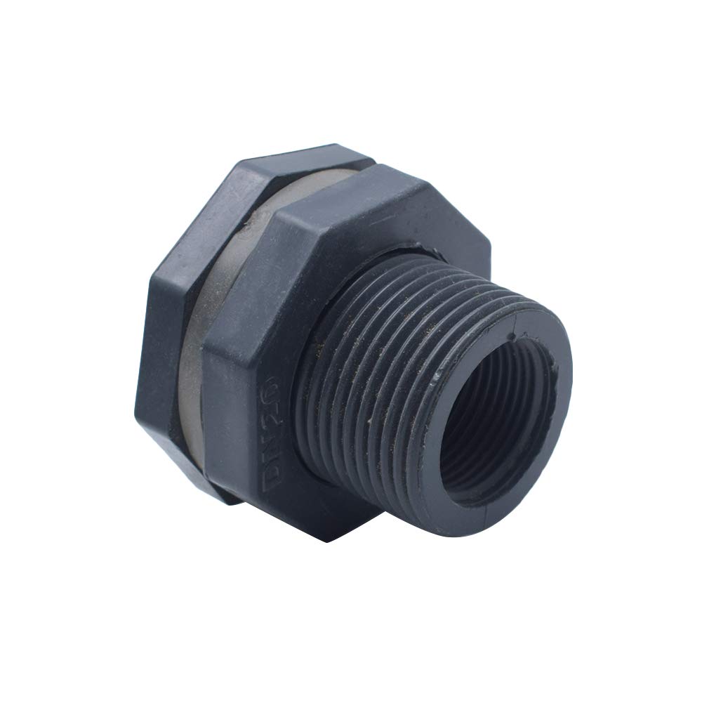 Set Di 2 Paratie In PVC Per Barili Di Pioggia, Acquari E Serbatoi – Raccordo Da 3/4 Di Pollice Con Tappi E Guarnizioni In Silicone Da 4 Mm, Resistente Alla Corrosione, Grigio