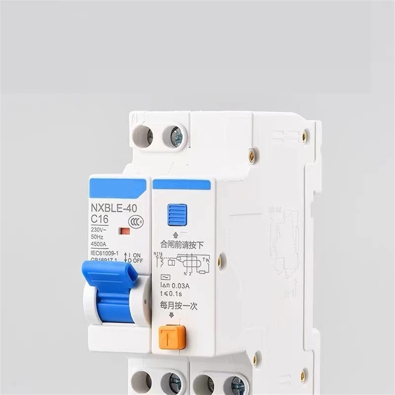 NXB-40 1P + N 6A 10A 16A 20A 25A 32A 40A 220V 230V 50HZ Interruttore magnetotermico 1 pz(NXBLE-40 1P N,32A)