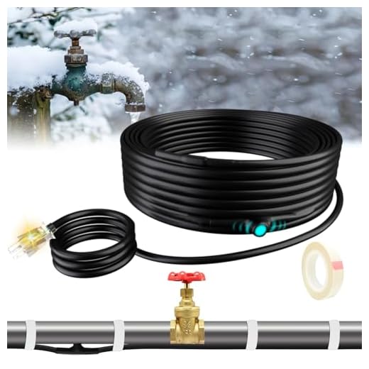 TOPDURE 9ft Water Pipe Heat Cable - Constant Wattage 7w/ft, Built-in Thermostat, CSA/ETL, Effective at -40°F for Metal & Water-Filled Plastic Pipes