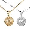 HMOOY Fashion Men Basketball Pendant Necklace Stainless Steel Chain Sport Men Basketball Lovers Fans Pendant Necklace Fitness Hip Hop Jewelry (Silver) #4