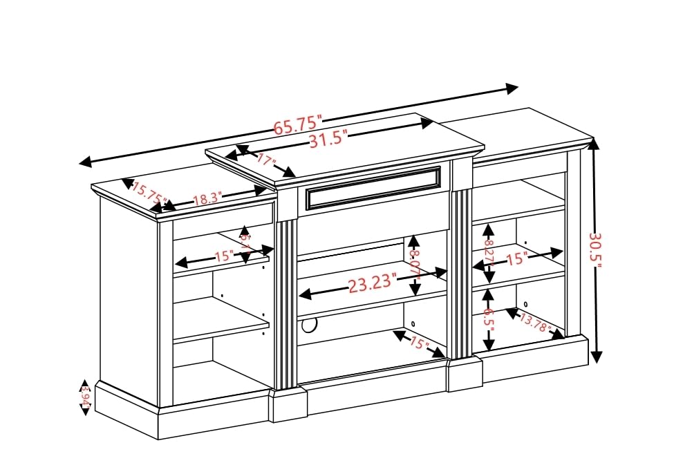 Maykoosh Bohemian Bliss Record Storage Rectangular Console Cabinet Walnut with 2 Doors, Floor Mountable