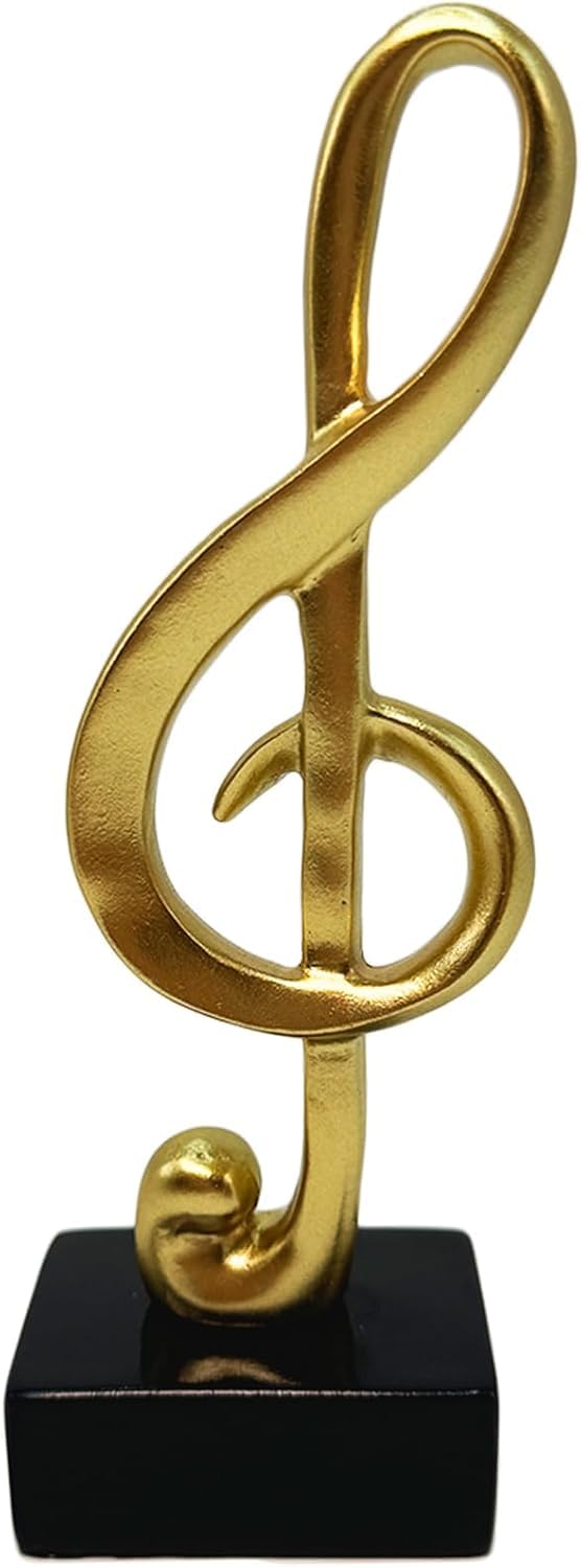 Dytartzx Gold Music Note Statues，Music Note Ornaments，Sculpture for Shelves, Piano, Bookshelf Decor (Glod)