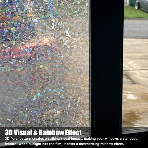 Película de privacidad para ventana con efecto prismático 3D 23.62" x 157.48" miniatura 5