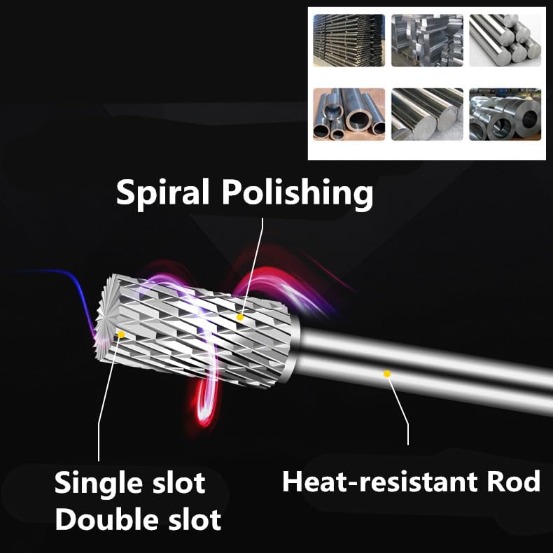 Image of 10pcs Tungsten Steel Grinding Head 12mm Carbide Mini Drill Diamond Burs Material Shank 6mm Rotary File Metal Milling Cutter Tool 1 /4x1 /2 Set