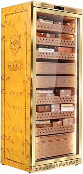 Raching MON5800 Electric Cigar Humidor Cabinet 570L, 2200+ Cigar Capacity Gold