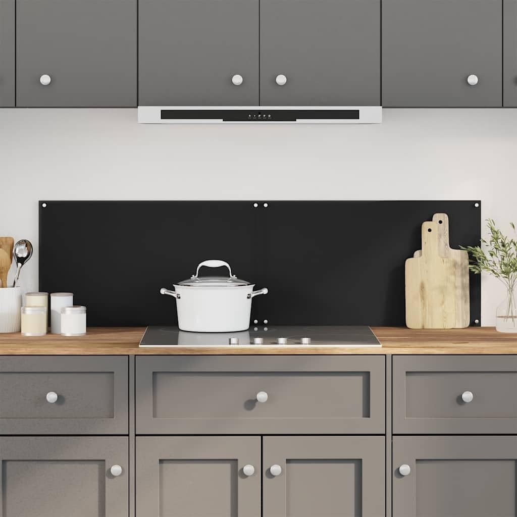 Generisch Küchenrückwände 2 STK. Schwarz 70x50 cm Hartglas,Heim Garten,Küche Esszimmer,Küchenhelfer -utensilien-3315796