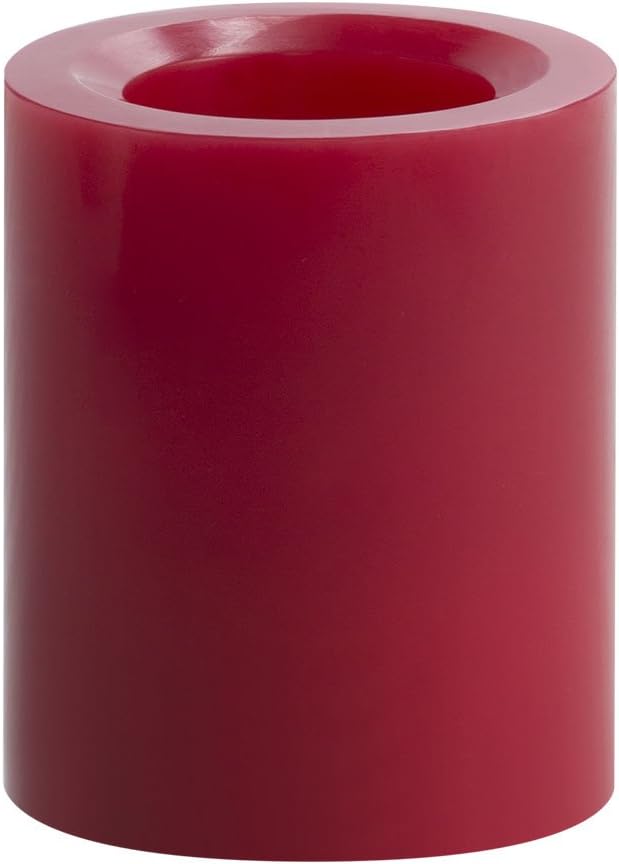 Sterno Home Candle Impressions 4-Inch Smooth Flameless Candle, Unscented, Red