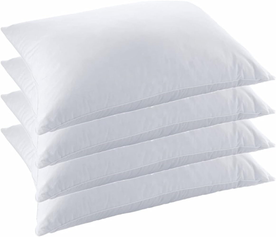 IMFAATerry Pack-4 Waterproof Pillow Protector - Soft and Comfortable Pillowcase Protectors - Anti-Allergy and Breathable Pillow Cover (4 x Terry-Zipped)