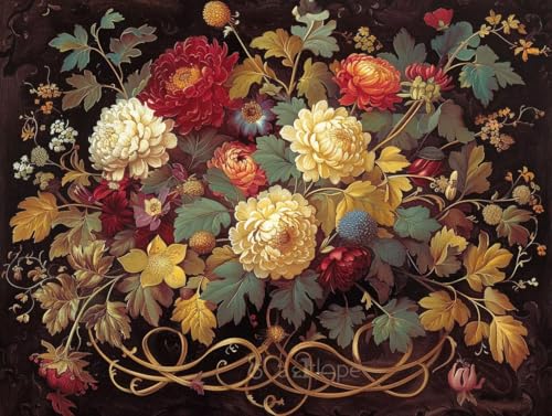 Diamond Painting Fleurs colorées 90x120cm, le cadeau créatif idéal pour adulte et enfant