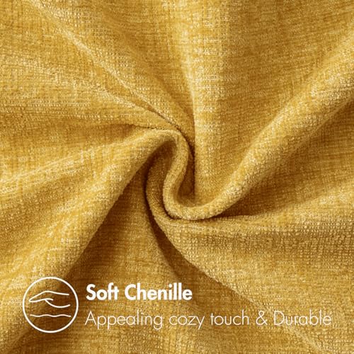 Image of MIULEE Pack of 2 Mustard Yellow Throw Pillow Covers 12x20 Inch Soft Spring Chenille Lumbar Pillow Covers for Sofa Living Room Couch Solid Dyed Cases