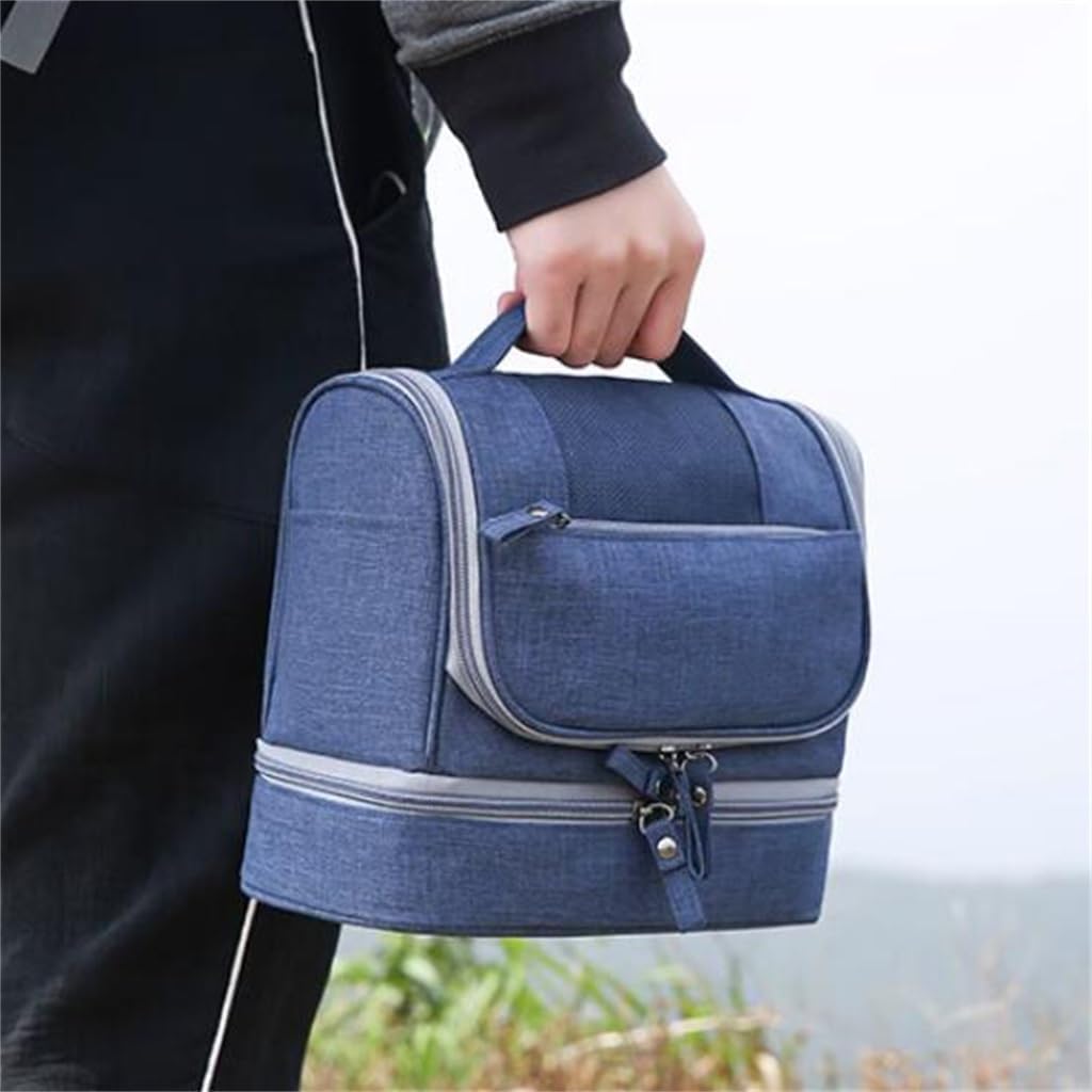 Travel toiletries bag for men and women, dry and wet separation makeup, large capacity, portable, travel storage image 4