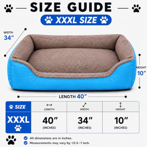 Image of SITSNOOZE Giant Reversible Orthopedic Dog Bed XXXL Size for Massive Breeds 45 kg and Above Washable Sofa Mat for Tibetan Mastiff and Newfoundland (Sky Blue, XXXL)