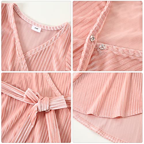 Flower Girls Dress Party Wedding Bridesmaid Pageant Girls' Prom Special Occasion Casual Elegant Dresses 4-13 Years(Pink,8-9 Years) #TOP7