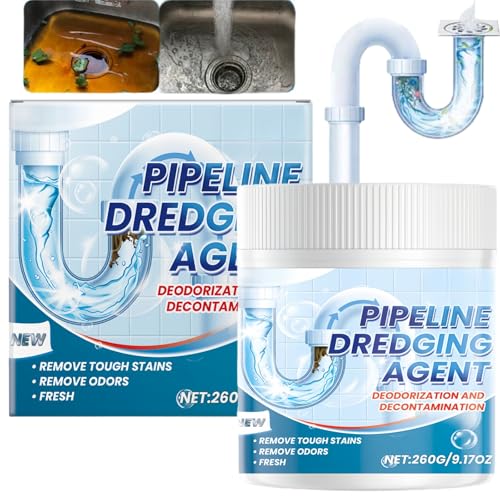 260g Sink and Drain Cleaner,Powerful Drain Unblocker&Sink Unblocker,Toilet&Shower Dr/ain Cleaner Powder,Effective Clog Remover,Pipe Dredge Deodorant,Removes Odors,Kitchen&Bathroom Cleaning Products