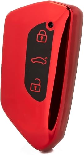 Miniatura 7 de Xotic Tech - Carcasa para llavero de TPU color morado y negro, compatible con Volkswagen Arteon Atlas Golf Alltrack Jetta Passat Tiguan Skoda Kodiaq