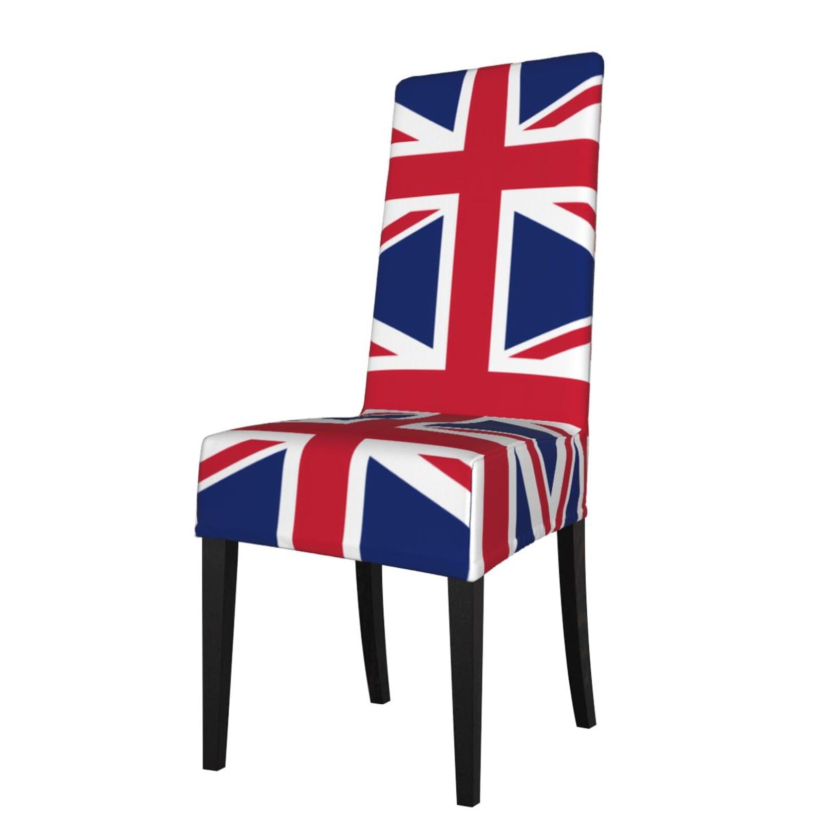 YYHWHJDE British flag Prints Dining Chair Throw Covers – Stretchable Polyester Blend Protects Your Chairs with Easy Style & Easy Care