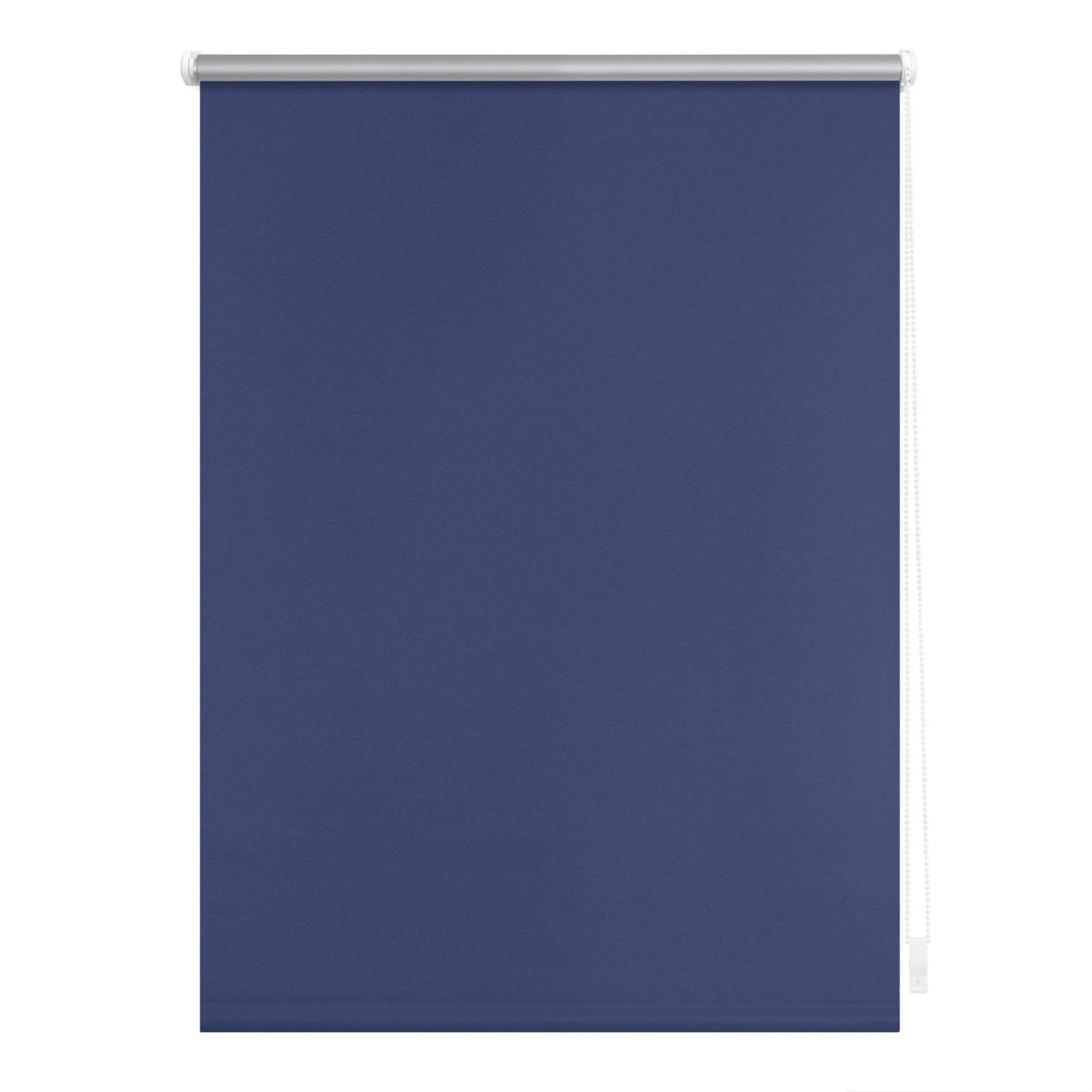 Lichtblick Thermal Roller Blind With Pre-Fixed Clamps No Drilling Necessary, Black-Out, Fabric Polyester, blue, 80 cm x 150 cm (B x L)