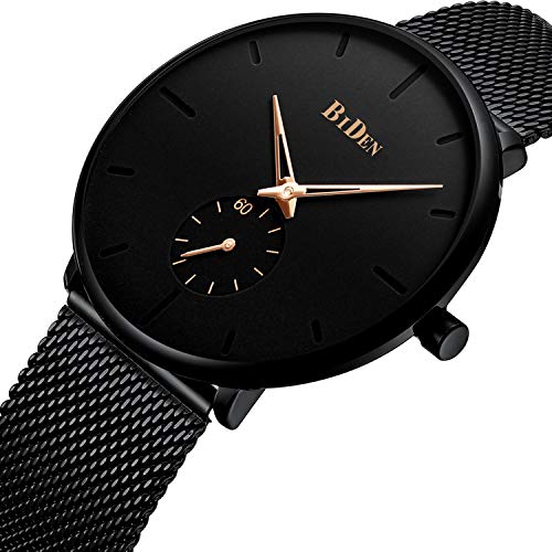 Mens Watches Fashion Simple Minimalist Waterproof Quartz Analog Watch Designer Luxury Business Classic Wrist Watch - Gold