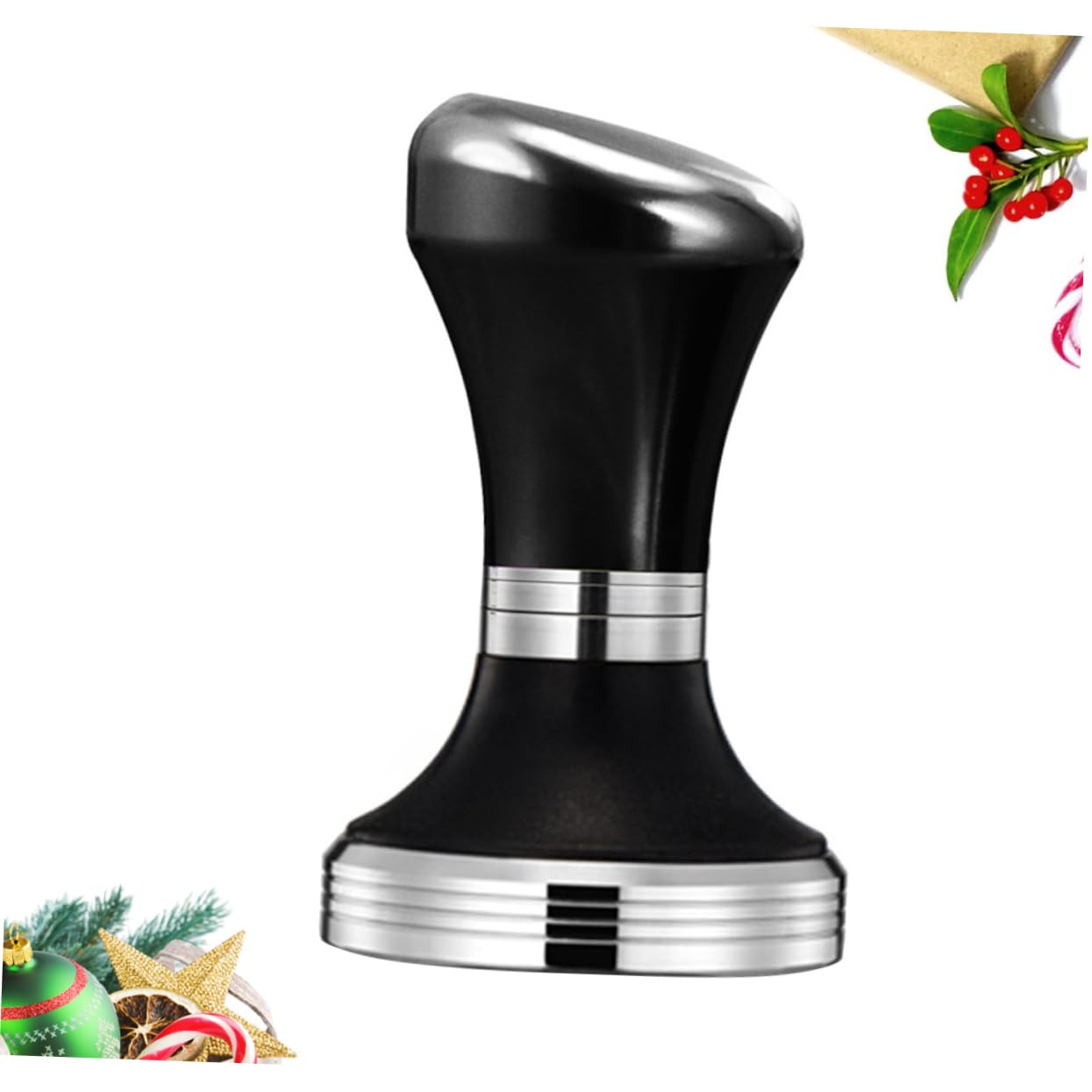 Kaffeestampfer 58mm aus Edelstahl für Espresso Basis | Schwarz, Korrosionsbeständig, für Zuhause und Café, Kaffeezubehör für Präzises Andrücken