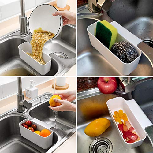 Colador para fregadero de cocina tipo cesta plástico blanco miniatura 5