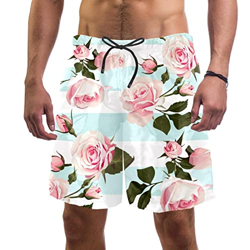 Maillots de bain pour hommes roses à séchage rapide JDEZ