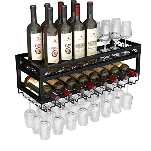 Étagères flottantes casier à vin support mural pour décoration de cuisine et bar loft - 2