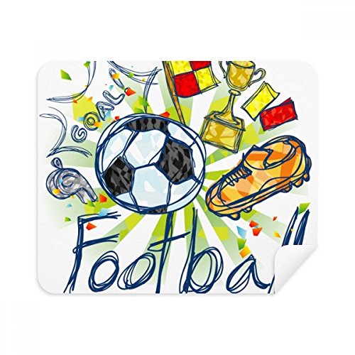 Chiffon de nettoyage lunettes football pour le bureau et les déplacements quotidiens - 2Pcs