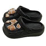 SMMZRF Clogs Sommer-Eva-Sandalen Für Damen, Strandschuhe, Hausschuhe, Wasserschuhe, Flip-Flops-Schwarz-37-38
