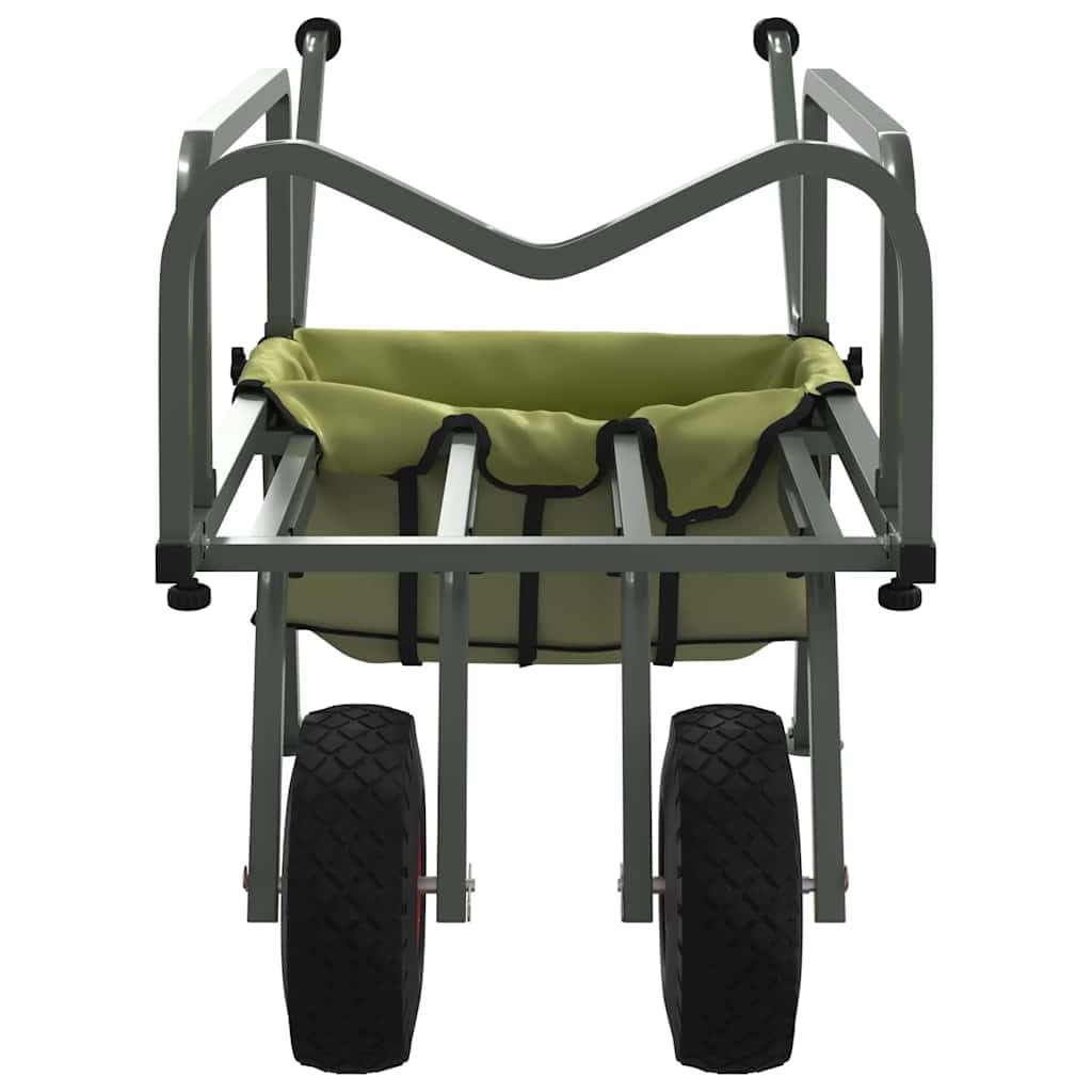 Wózek wędkarski z 2 kółkami, stal malowana proszkowo, wózek ręczny, nośność 150 kg, składany, do wędkowania, na kemping, do transportu akcesoriów wędkarskich nad jeziorem, rzeką, brzegiem