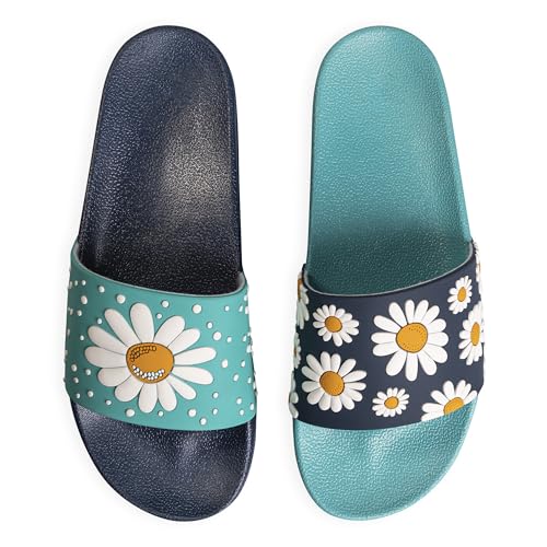 Slides & Slippers for Women & Men Summer Non Slip Shower Sandals Funny Designs Beach Shoes for Home Garden Bathroom Pool Gift