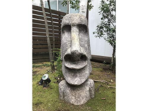 Amazon.co.jp: FRPオブジェ イースター島のモアイ像 ストーン風