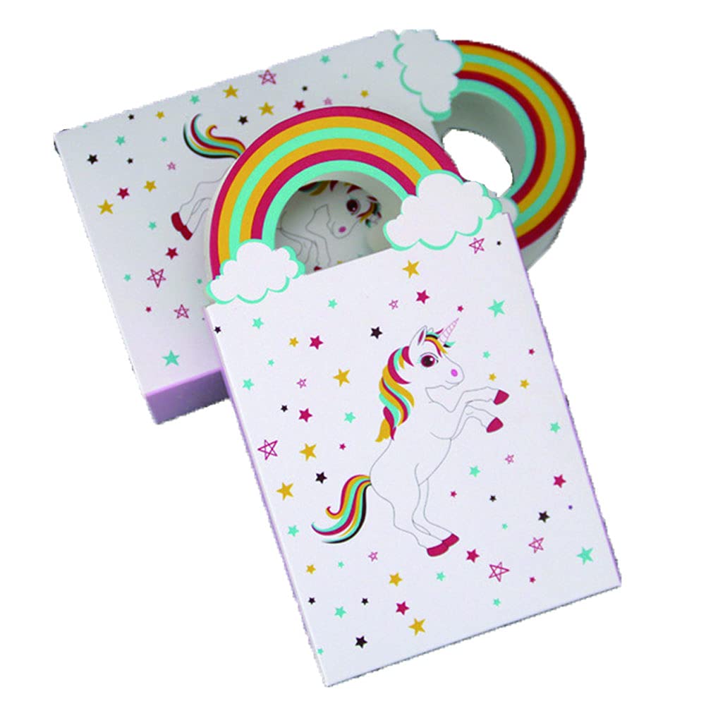 Unicorn Paper Treat Bags White Color Rainbow Candy Box 25 Pcs For Kids Party Children Gift Favors Decorations Birthday Girl Boy Tote Bag