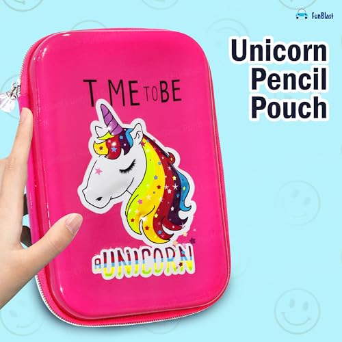 Image of FunBlast Pencil Pouch for Girls Stylish, Pen Case for Girls, Pencil Pouch - Pencil Pouches for Kids, Pencil Case for Girl, Unicorn Pencil Pouches for Girl