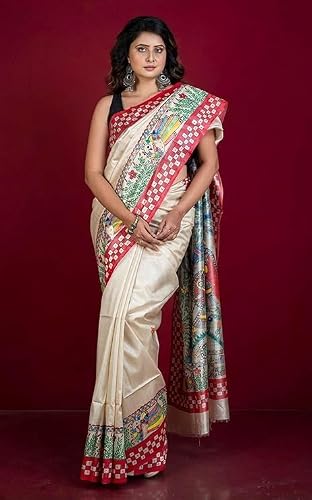 RUPLEKHA FASHION red tussar silk saree in tussar silk – image 2