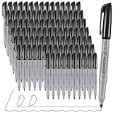 Permanent Markers, Ultra Fine Point, Black, 100 Count, 0.4mm, Fine tip permanent marker set, quick dry, waterproof, fading resists, durable, marks on paper, glass, ceramic, plastic, wood, rock, metal