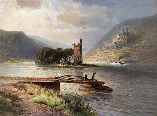 La Tour de Souris par Nicolai Astudin poster toile 50x70cm tableau paysage rhénan romantique