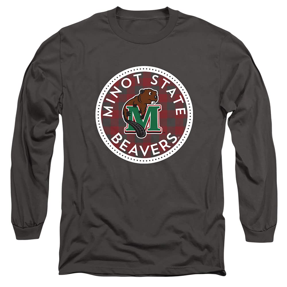 Minot State University Official Plaid Badge Unisex Adult Long-Sleeve T Shirt