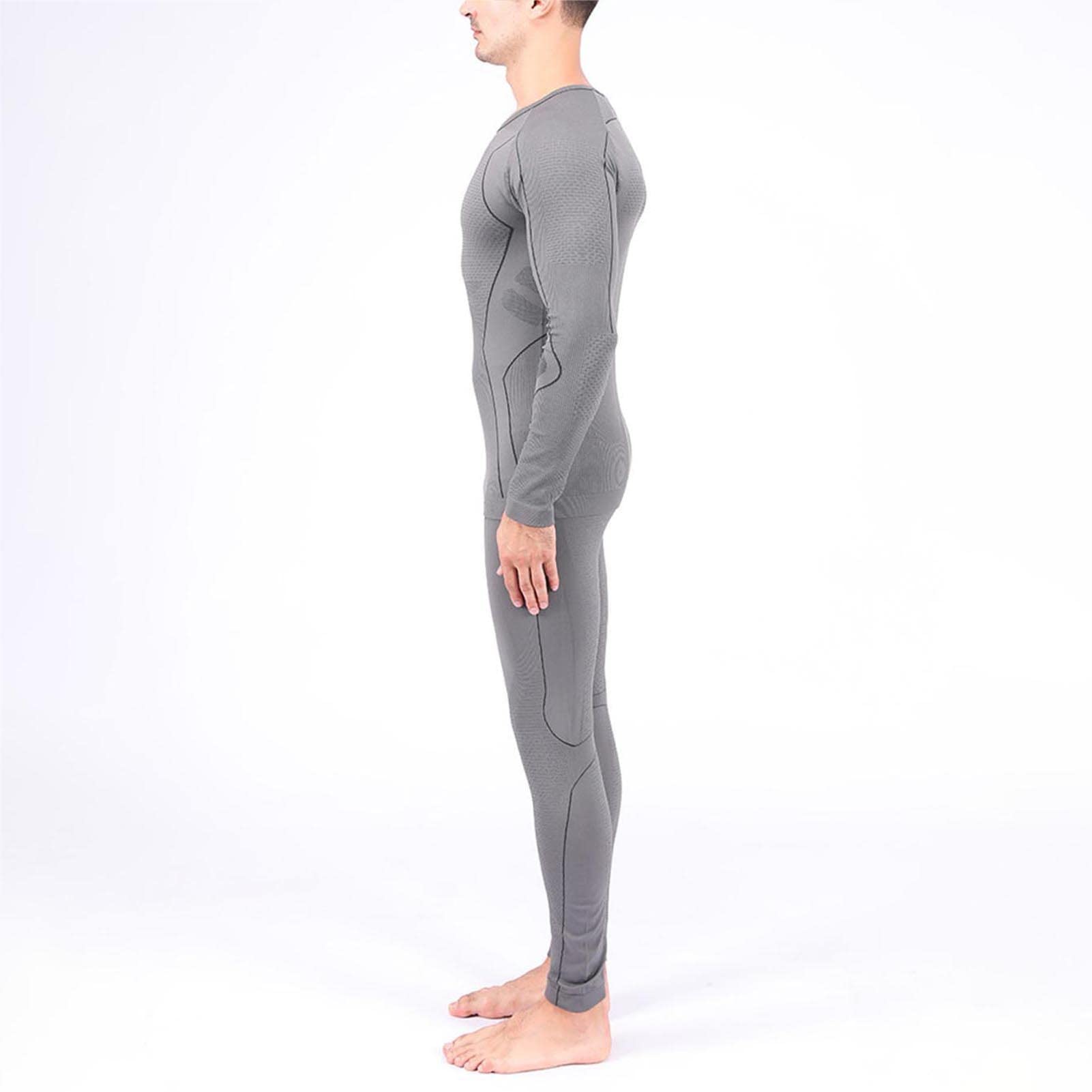 Ropa Interior Térmica Hombre, Conjuntos Térmicos para Hombre, Manga Larga Transpirable Base Térmica Capas para Entrenamiento Esquí Correr Senderismo