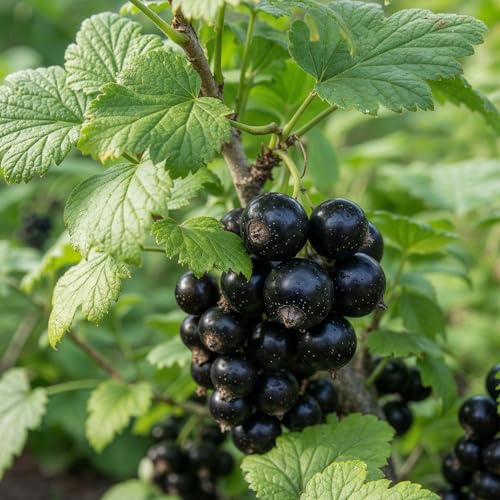 Grosella Negra Titania - 2 Plantas - Plantas Naturales Exterior de Holanda - Plantas de Exterior Resistentes - Decoracion Jardin, Macetas y Balcón - Sin Semillas, No Artificiales