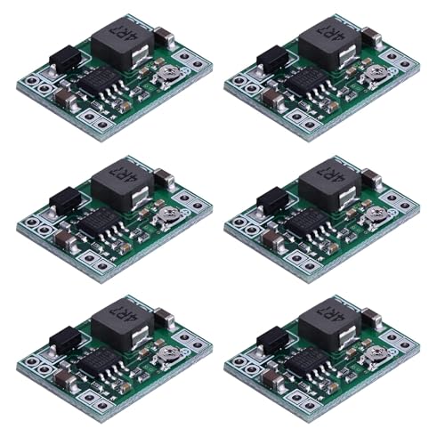 6 Pieces of Mini MP1584EN DC-DC Buck Converter, Adjustable Power Module, from 24V to 12V, 9V, 5V, 3V.