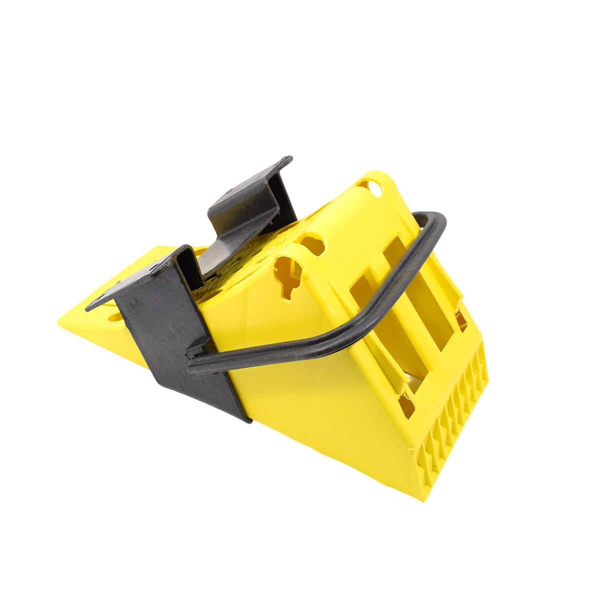 Generisch 2 cuñas de freno antideslizantes para camiones, con soporte, 6500 kg, 6,5 t, color amarillo