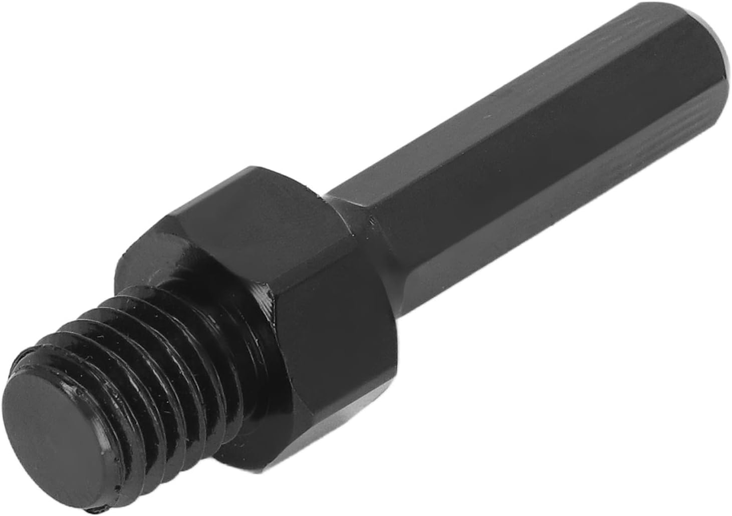 Hex Shank Connecting Rod and Alloy Steel Adapter for Angle Grinder to Electric Drill Conversion - M14 Thread - Heat Treated Forged Alloy Steel Construction with Black (M14)