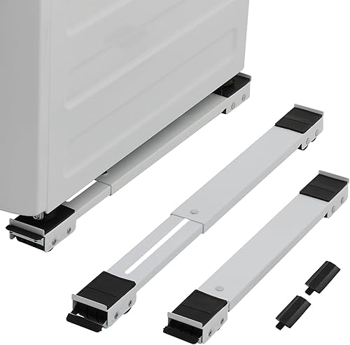 Miniatura 1 de LUCKUP Rodillos de electrodomésticos resistentes, soporte extensible para lavadora, rodillos para muebles, base de nevera móvil, deslizadores de