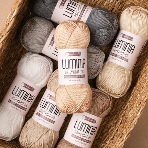 Makromecity Luminia Mercerized Giza Cotton Yarn, Lightweight #3 DK Yarn for Knitting & Crochet, 50g/137yd, Soft Silky Shine Perfect for Summer Garments, Tops & Baby Projects (Sugar Pink, 1 Skein) - 5