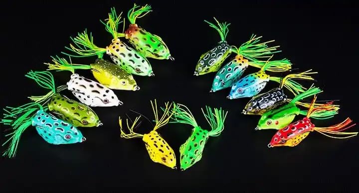 EZ Living 2pcs Multicolor Frog Soft Swim Bait for Fishing Top Realistic Frog Bait Soft Plastic Frog Lures Topwater Frog Fishing Weedless Frog Bait Frog Swim Bait for bass